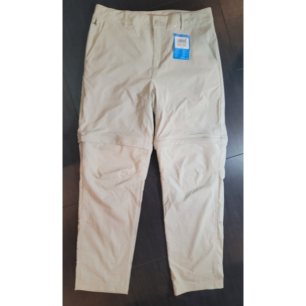 NEW Columbia Omni Shield Khaki Beige Convertible Zip Off Pants Women's 12 reg